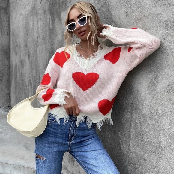 Super cute woman sweater heart ❤️ print brand new - Picture 5 of 8